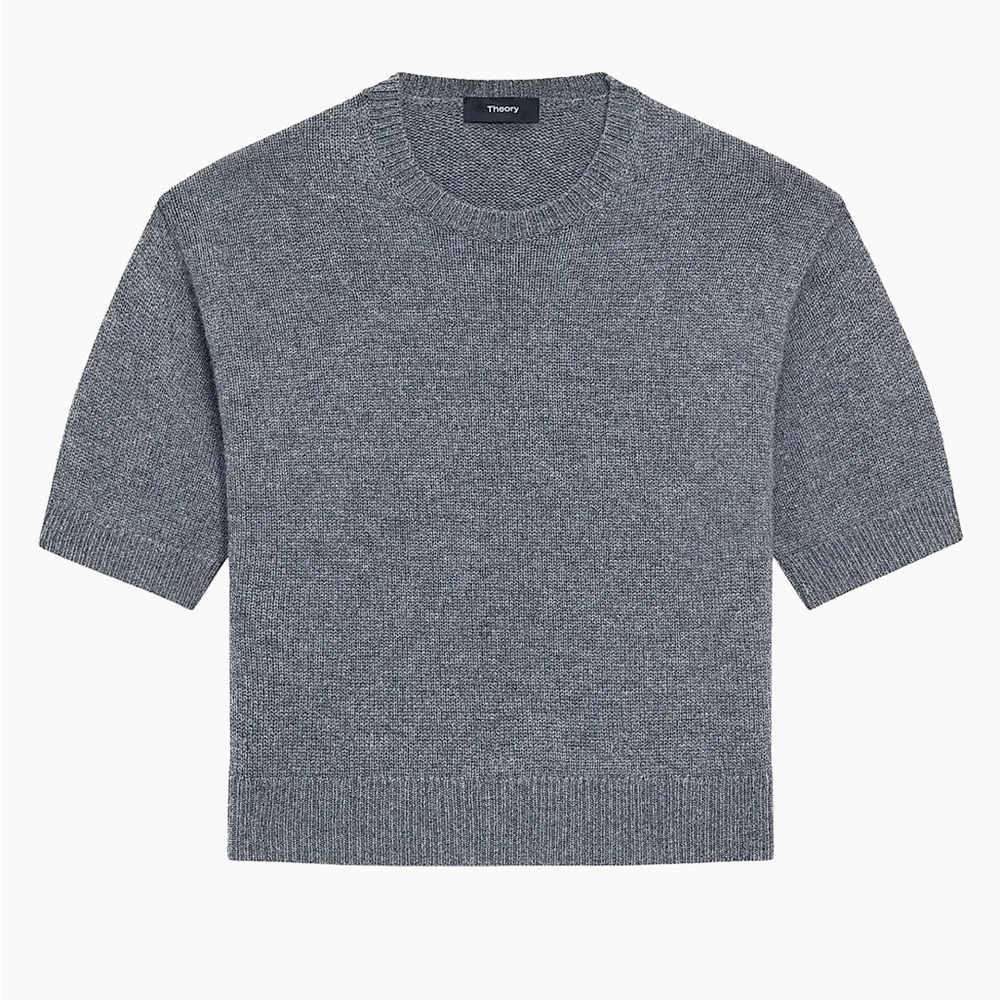 Theory light charcoal cashmere sweater